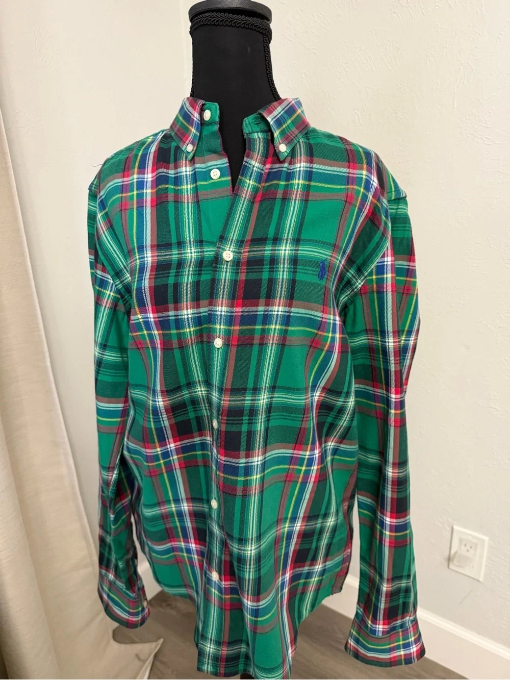 Ralph Lauren Green Plaid Button-Down Boys Shirt